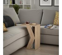 Decortie Naze Modern C-Shape Side End Coffee Table 30Cm Sofa Lap Oak Living Room H 57Cm