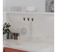 Decortie Nora' Modern Triple Metal Hooks Set of 3 Matte Black Waterproof Stainless Steel Decortie Black