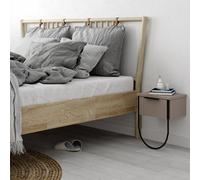 Decortie Norfolk Modern Bedside Table Mocha Grey 33Cm Width Bedroom Furniture