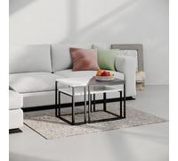 Decortie Ohlady Modern Coffee Table White Anthracite Grey Multipurpose H 41.8Cm