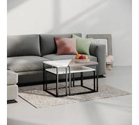 Decortie Ohlady Modern Coffee Table White Mocha Grey Multipurpose H 41.8Cm