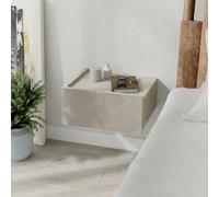 Decortie Onda' Floating Bedside Table with Drawer Handleless in Light Sand | Size: 1 Pack Decortie Light Sand 1 Pack