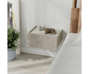 Decortie Onda' Floating Bedside Table with Drawer Handleless in Light Sand | Size: 1 Pack Decortie Light Sand 1 Pack