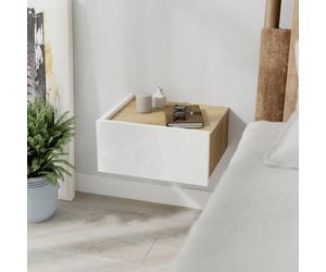 Decortie Onda' Floating Bedside Table with Drawer Handleless in White | Size: 1 Pack Decortie White 1 Pack