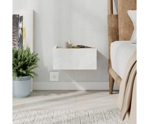 Decortie Onda' Floating LED Bedside Table Nightstand with Drawer in White | Size: 1 Pack Decortie White 1 Pack