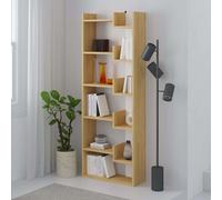 Decortie Oppa Modern Bookcase Tall Storage Shelving Unit 5 Tiers Oak White 162.4Cm