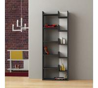 Decortie Oppa Modern Bookcase Shelving Unit Display Unit Anthracite Grey White Tall 162.4Cm