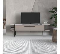 Otis Modern TV Stand Multimedia Centre TV Unit - Mocha Grey - White