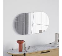 Decortie Otis White Marble Effect Modern Unframed Mirror Wall-Mounted Bathroom (H) 40Cm (W)80Cm