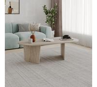 Decortie Ovalis Modern 130Cm Large Oval Coffee Table Scandi Style Travertine Living Room Centre Table