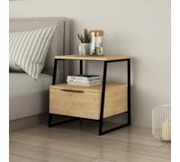 Decortie Pal Modern Bedside Table With Drawer Oak 45Cm Width Bedroom Furniture