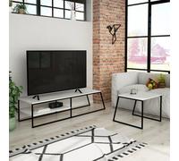 Decortie Pal Modern Tv Unit Multimedia Centre White With Storage Tv Cabinet 163Cm