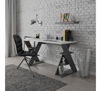 Decortie Papillon' Modern Desk with Bookshelf Legs 137x75x60cm | Size: 1 Pack Decortie Multicolor 1 Pack