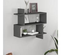Decortie Paralel Anthracite Grey 3-Tier Wall Mounted Bookcase - Modern Floating Display Shelf 70Cm