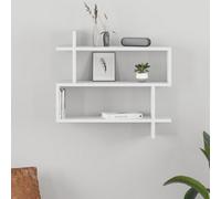 Decortie Wall-Mounted Bookcase Paralel - White 3-Tier Modern Floating Shelf 70 cm