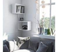 Part' 3-Tier Wall Mounted Corner Shelf Organizer 82cm Decortie White 1 Pack