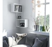 Decortie Part' 3-Tier Wall Mounted Corner Shelf Organizer 82cm in White | Size: 1 Pack Decortie White 1 Pack