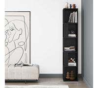 Decortie Piano' Modern Corner Bookcase Display Unit 158.9cm in Black | Size: 1 Pack Decortie Black 1 Pack