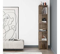Decortie Piano' Modern Corner Bookcase Display Unit 158.9cm in Dark Brown | Size: 1 Pack Decortie Dark Brown 1 Pack