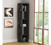 Decortie Piano' Modern Corner Bookcase Display Unit 158.9cm in Dark Grey | Size: 1 Pack Decortie Dark Grey 1 Pack
