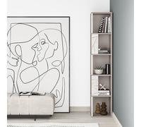 Decortie Piano' Modern Corner Bookcase Display Unit 158.9cm in Pale Grey | Size: 1 Pack Decortie Pale Grey 1 Pack