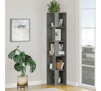 Decortie Piano Modern Corner Bookcase Tall Display Unit 158.9cm - Retro Grey