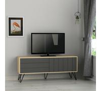 Decortie Picadilly Modern TV Unit Multimedia Centre Storage Cabinet 139cm for 55" TV - Anthracite