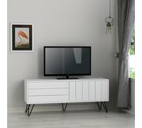 Decortie Picadilly Modern TV Unit Multimedia Centre Storage Cabinet 139cm for 55" TV - White