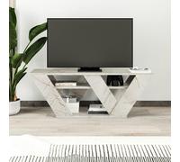 Decortie Pipralla Modern TV Stand Unit with Shelves for Up to 43" TVs 110cm - Gold Marble Effect