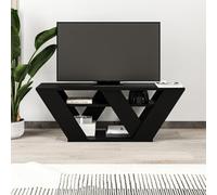 Decortie Tv Unit With Shelves Up To 42 Inch Tvs 30X110X40Cm Living Room, Black, Black