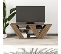 Pipralla Multimedia Centre TV Unit with Shelves 110cm Decortie Dark Brown 1 Pack