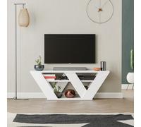 'Pipralla' Multimedia Centre TV Unit with Shelves 110cm Decortie White 1 Pack