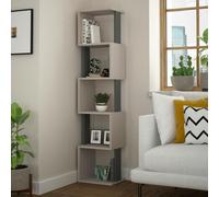 Decortie Piri Mocha Grey-Anthracite Grey 5 Tier Tall Freestanding Bookcase (H) 161Cm