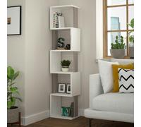 Decortie Piri White-Mocha Grey 5 Tier Tall Freestanding Bookcase (H) 161Cm