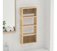 Decortie Rafina 4 Tier Wall Mounted Shelf Unit Oak 40 X 15 X 90 Cm