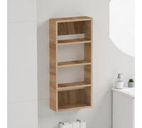 Decortie Rafina 4 Tier Wall Mounted Shelf Unit Whiskey Oak 40 X 15 X 90 Cm