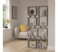 Decortie Rail Modern Bookcase Shelving Unit Display Unit No.1 Mocha Grey Tall 166.5Cm