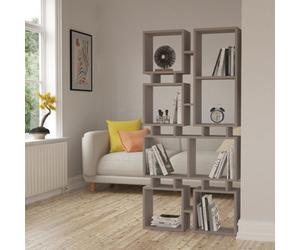 Decortie Rail Modern Bookcase Shelving Unit Display Unit No.1 Mocha Grey Tall 166.5Cm