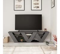 Decortie Ralla' Modern TV Unit TV Stand for 65 Inch TVs with Shelves 158cm in Dark Grey | Size: 1 Pack Decortie Dark Grey 1 Pack