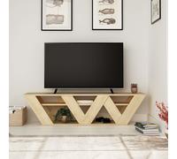 Decortie Ralla' Modern TV Unit TV Stand for 65 Inch TVs with Shelves 158cm in Natural | Size: 1 Pack Decortie Natural 1 Pack