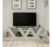 Decortie Ralla Modern TV Unit with Shelves 65" 158cm - Ancient White