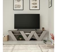Decortie Ralla Modern TV Unit with Shelves 65" 158cm - Mocha Grey