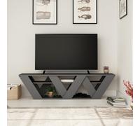 Decortie Ralla Modern Tv Unit With Shelves Anthracite Grey 65" 158Cm