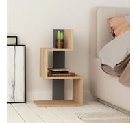 Decortie Rosie Modern 3-Tier Side End Table 42Cm Multipurpose Storage Anthracite Grey Living Room H 72Cm