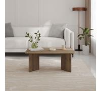 Decortie 'Sam' Modern Radius Rectangular Coffee Table 100cm in Dark Brown | Size: 1 Pack Decortie Dark Brown 1 Pack