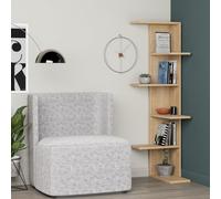 Saso' Modern Corner Bookcase Display Unit 141cm Decortie Natural 1 Pack