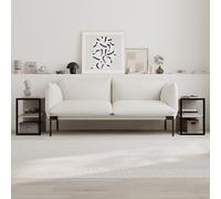 Decortie Set of 2 Modern 'Echo' Sofa Side Tables 3-Tier with Metal Frame in Grey | Size: 1 Pack Decortie Grey 1 Pack