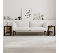 Decortie Set of 2 Modern 'Echo' Sofa Side Tables 3-Tier with Metal Frame in Natural | Size: 1 Pack Decortie Natural 1 Pack