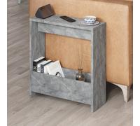 Decortie Simpi Gold Marble Effect Slim End Table With Magazine Rack (H) 60Cm