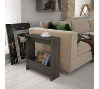 Simpi Slim Side End Table with Magazine Rack - Dark Coffee